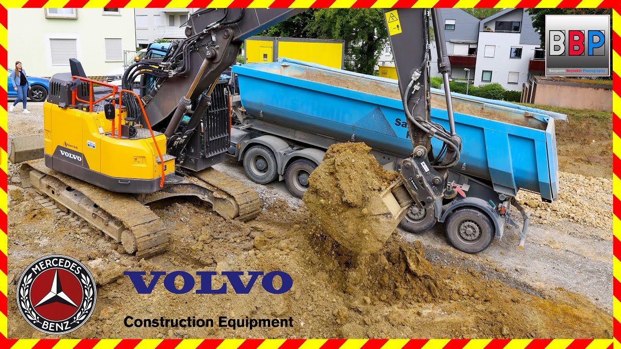 🤠 VOLVO ECR235EL & Mercedes Sattelkipper, Winnenden, 2024. #2 #excavator #volvo
