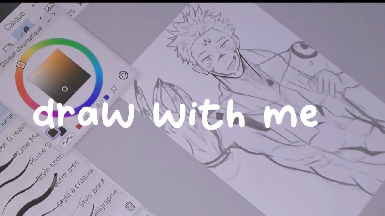 Draw with me✏️/linart/little Asmr sound