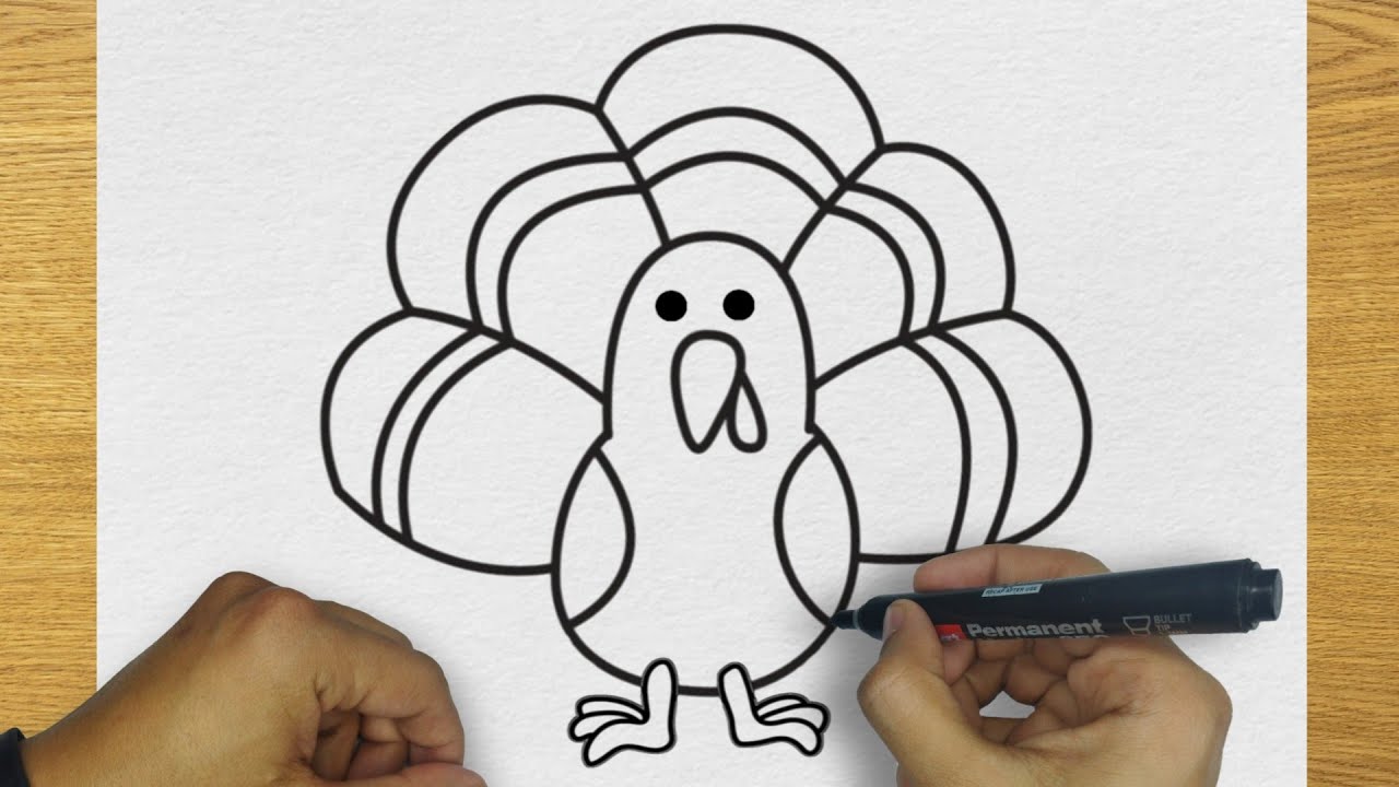 HOW TO DRAW A TURKEY STEP BY STEP | DRAWING TURKEY EASY