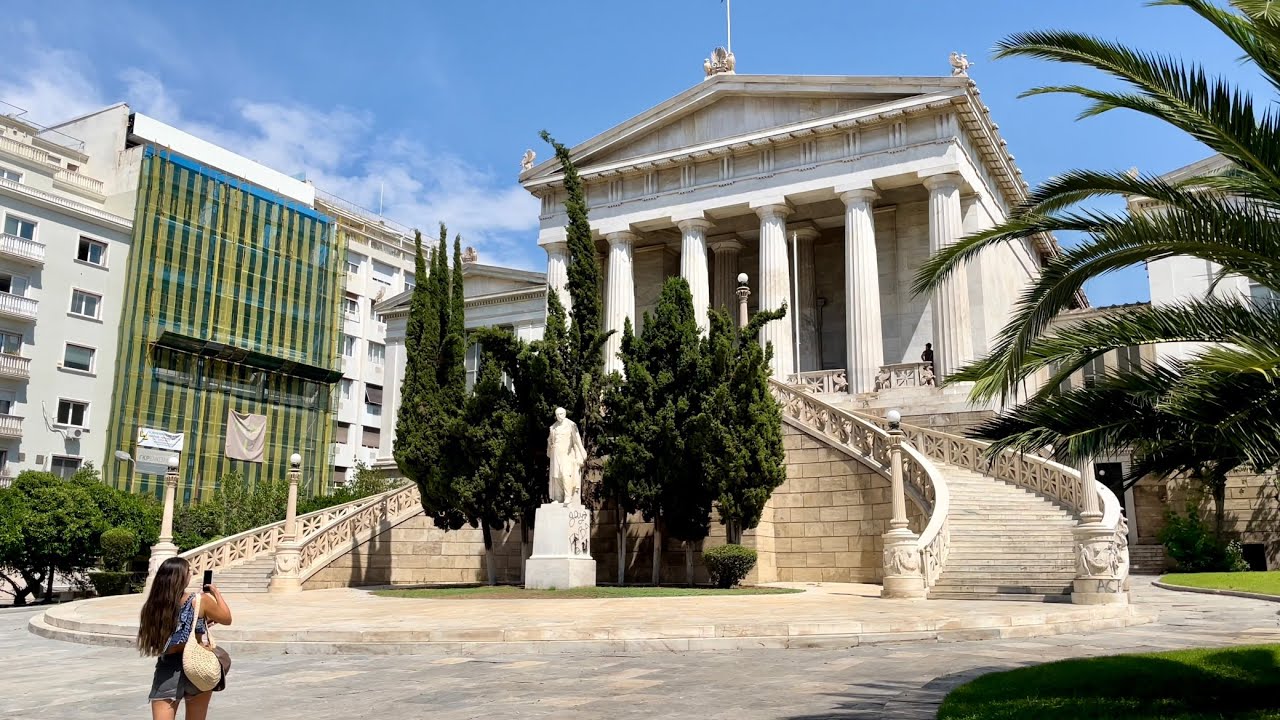Walking in Athens | &Omicron;&delta;ό&sigmaf; &Pi;&alpha;&nu;&epsilon;&pi;&iota;&sigma;&tau;&eta;&mu;ί&omicron;&upsilon; | Greece | 4K HDR