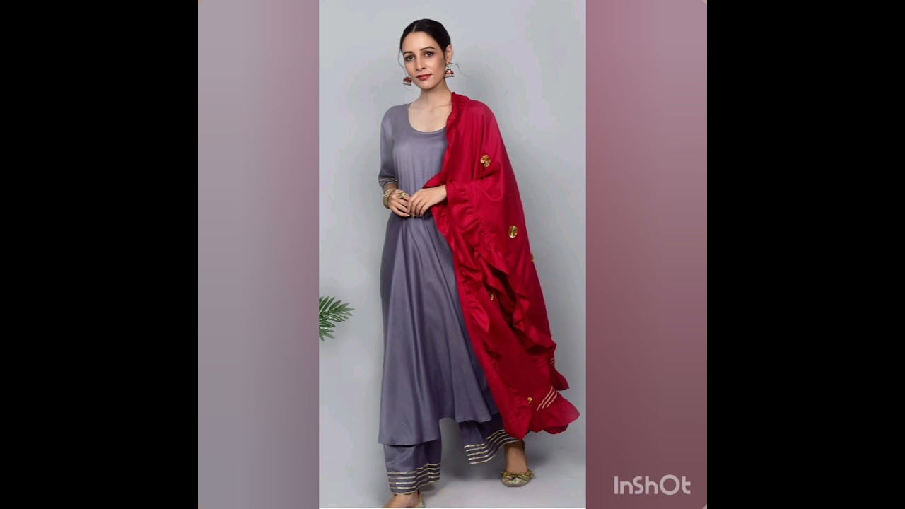 Design your grey suit with different contrast dupatta