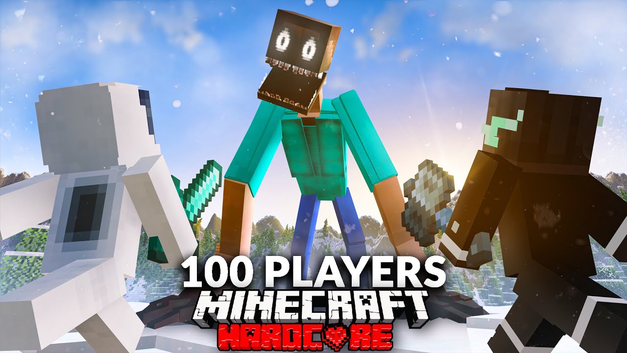 100 Players Simulate Minecraft's Horror Hunger Games!