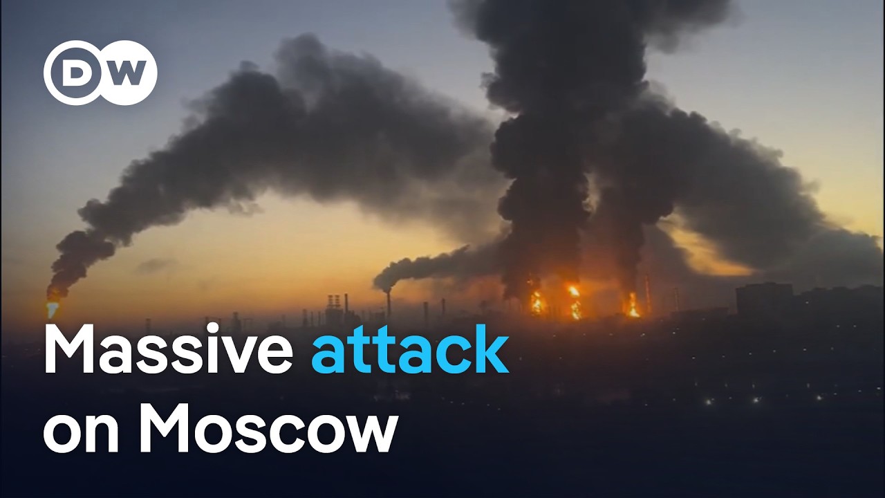 Record Ukrainian attack leaves Moscow ablaze on election day | DW News