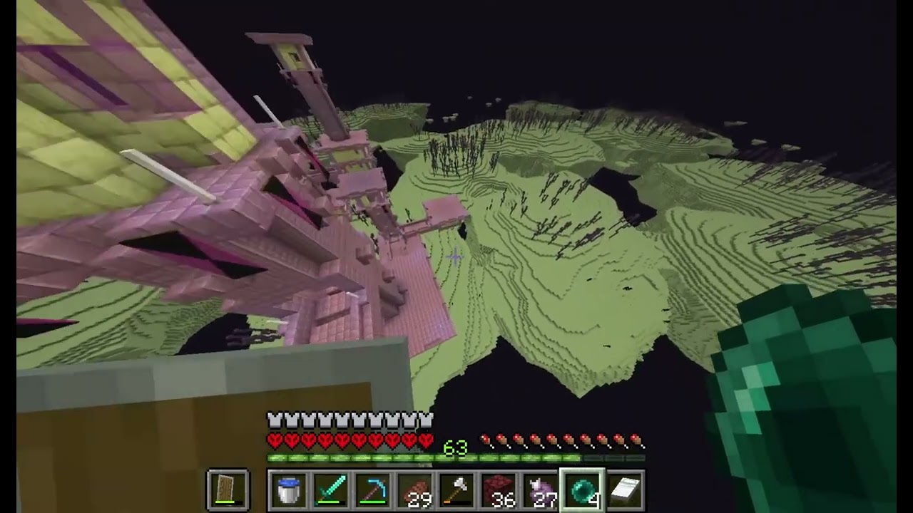 FIGHTING THE ENDER DRAGON [[MINECRAFT HARDCORE EPISODE 1 PART 2 ]] 