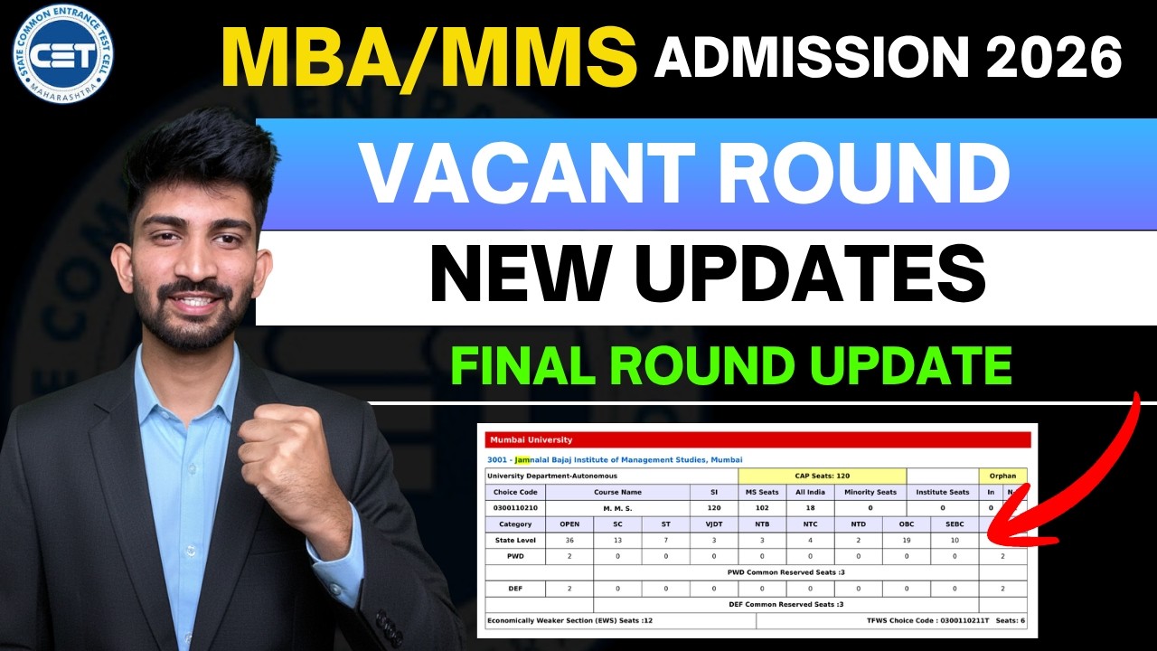 MBA Vacant Round Notice Released 2026 | Mba Admission updates 2026