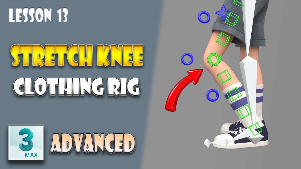 3ds Max Rigging: Stretchable Knee Setup + Shorts Control (Lesson 13)