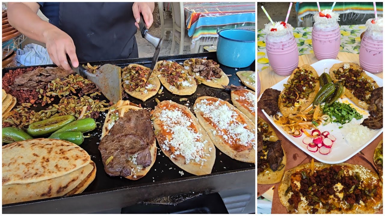 COMO HACER HUARACHES DE BISTEC, NOPALES, CHORIZO Y UNA RICA AGUA DE FRESA CREMOSITA!!!!!!