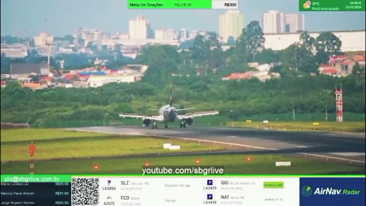 Decolagem do ITA após a interrupção de um drone em Guarulhos.