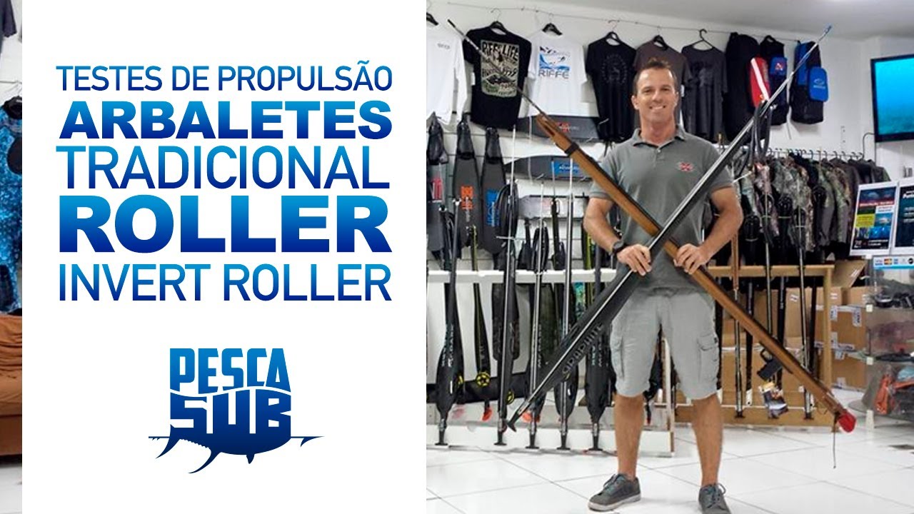 Teste PescaSub Diego Santiago - Arbalete dual, roller tradicional ou invertido.