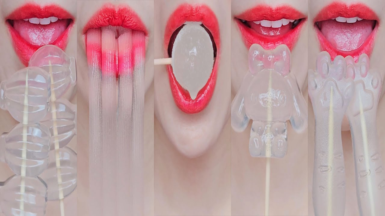 ASMR CLEAR EMOJI FOOD kohakuto sprinkle honey jelly yanggaeng jelly mukbang eating sounds
