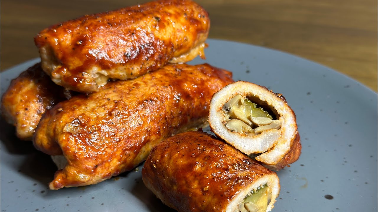 Смачні рулети зі свинини та грибами | pork rolls mushrooms 