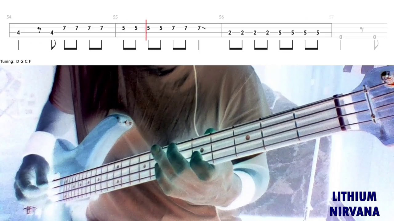 Lithium by Nirvana - Bass Cover with Tabs Play-Along