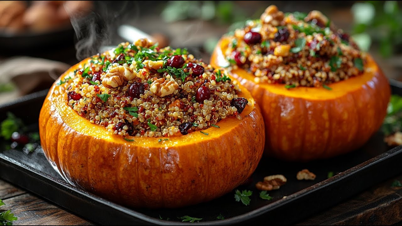 Запеченные в духовке фаршированные тыквы 🎃 Веганский рецепт, который вы ОБЯЗАТЕЛЬНО должны попробова