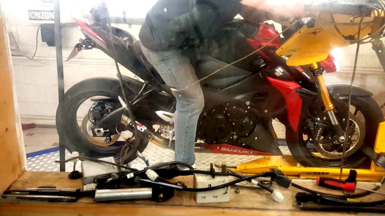 suzuki gsxs1000 mapped on dyno with racefit exhaust