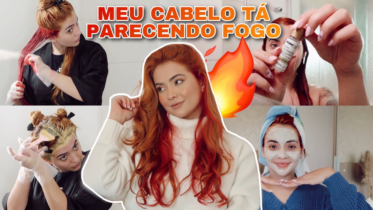 COMO EU FIZ MECHA VERMELHA NO CABELO RUIVO SÓ COM TONALIZANTE🔥 - Arrume-se comigo