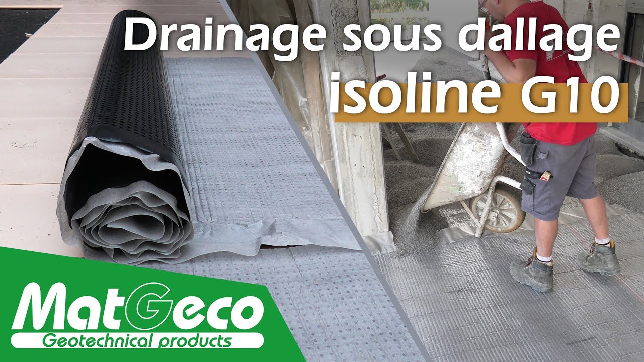 Membrane de drainage avec un géotextile pour une pose sous pavage : isoline G10