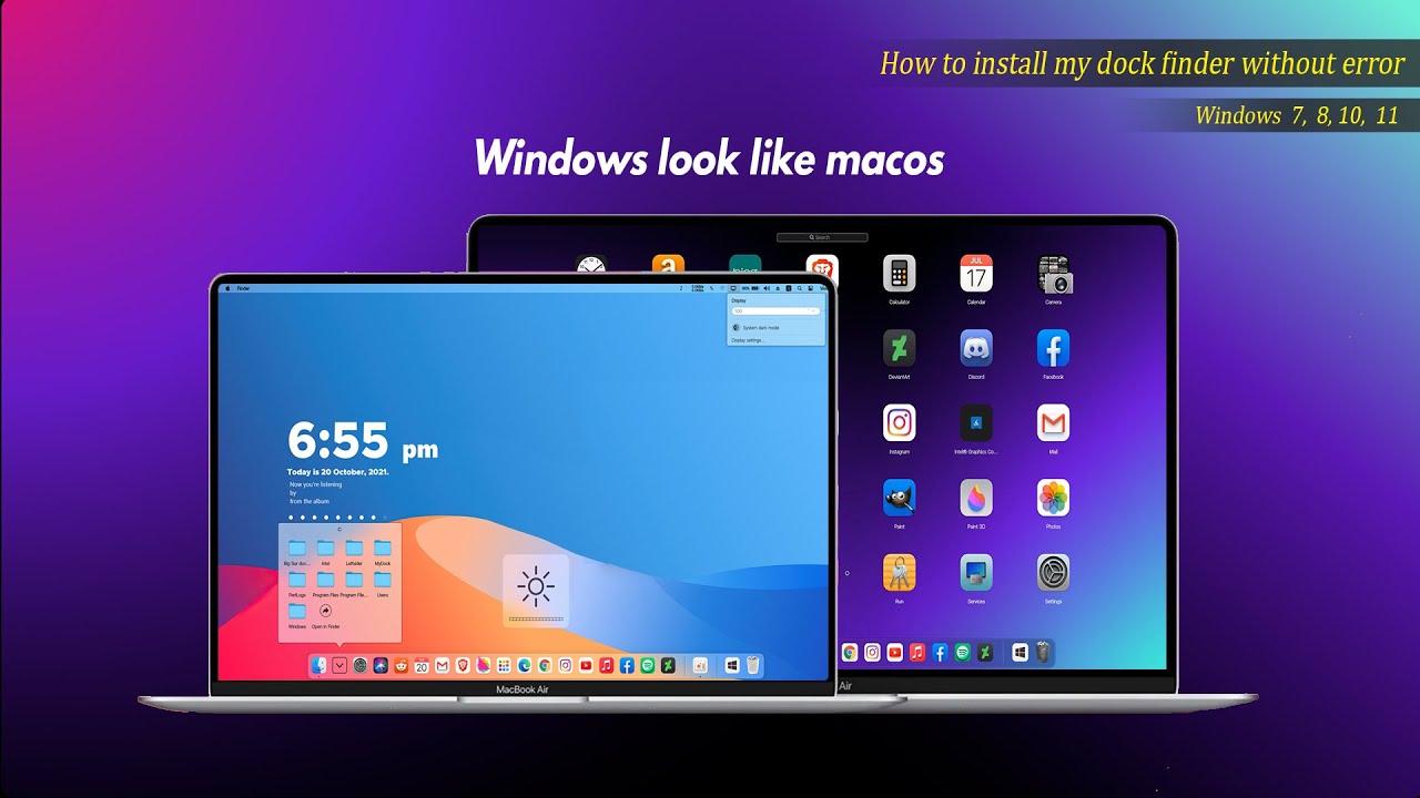 Windows Look Like MacOS | How To Install My Dock Finder
