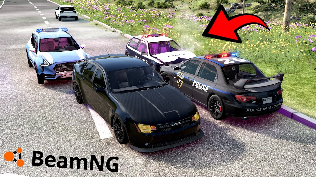 POLSKA MAFIA VS POLICJA W DUŻYM NATARCIU w BEAMNG.DRIVE 