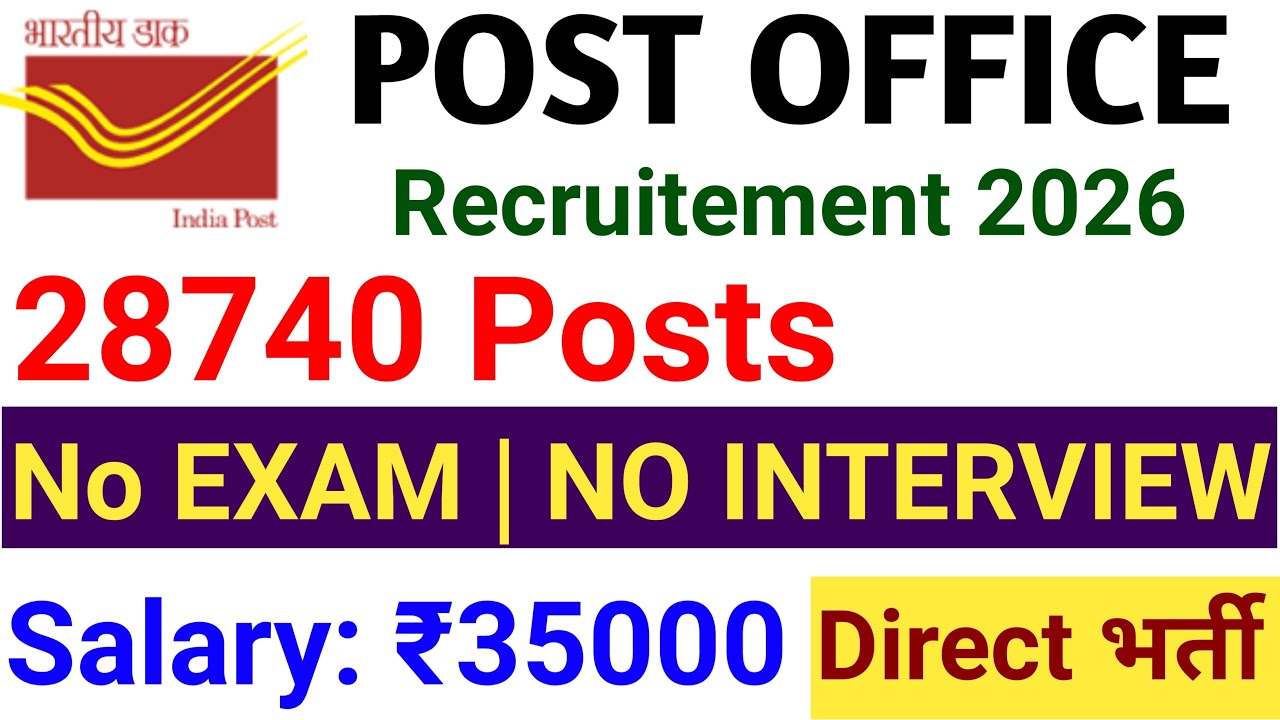30000 POST OFFICE ALL INDIA RECRUITMENT 2026 I GOVT JOBS I AGE, SALARY, QUALIFICATION OTHER DETAILS