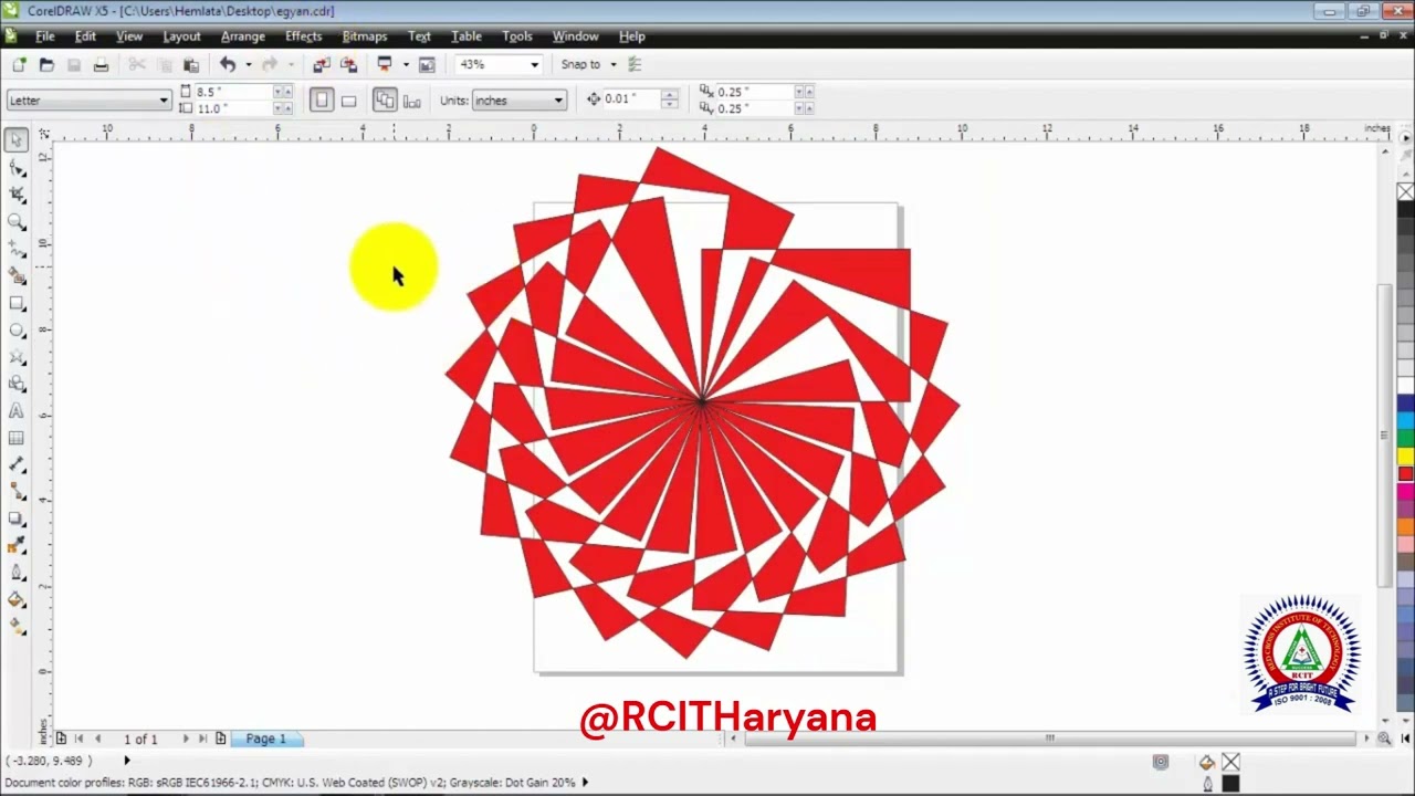 Corel Draw X5 RCIT Haryana (Red Cross) Computer Training