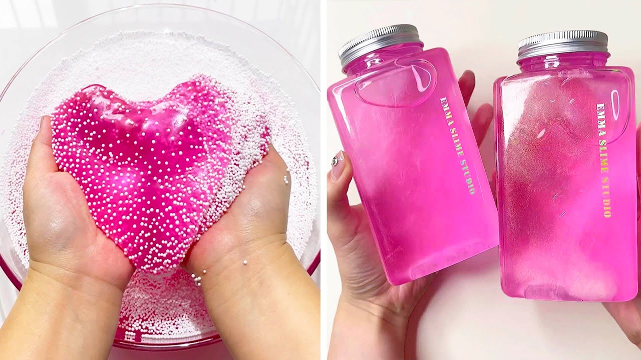 1 Hour Oddly Satisfying Pink Slime Videos - Relaxing Slime ASMR Video