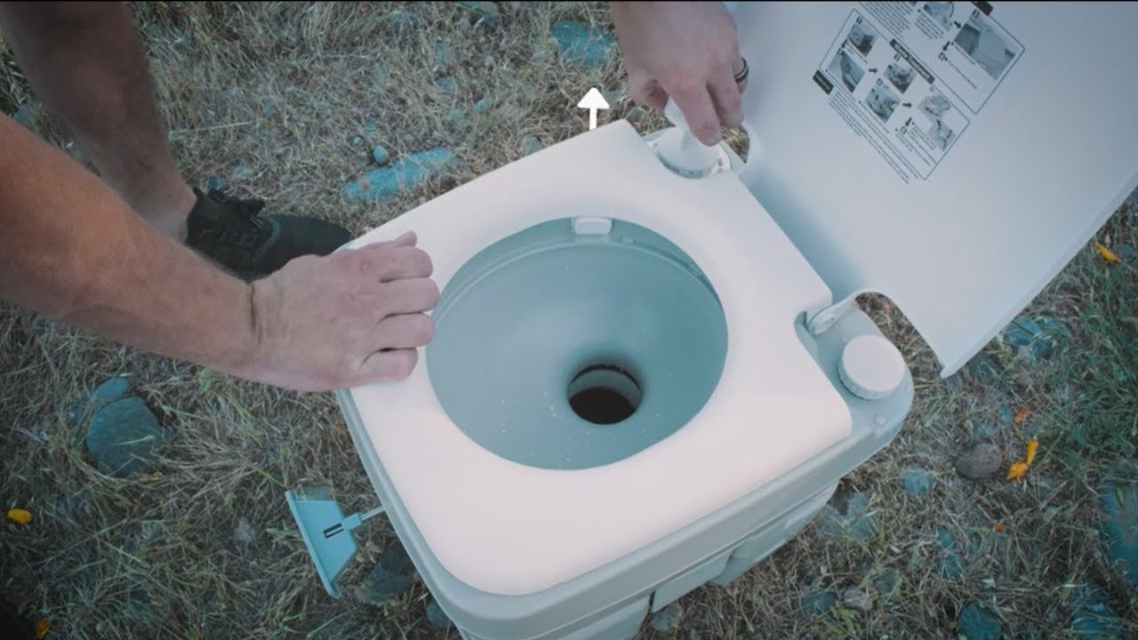 Portable Camping Toilet with Carry Bag &ndash; Indoor Outdoor Toilet with &ndash; 5.3 Gallon Large Waste Tank