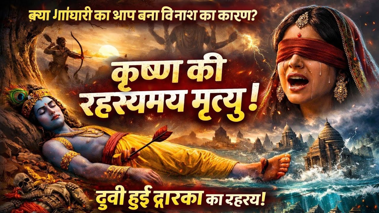 “कृष्ण की मृत्यु का असली सच! क्या गांधारी का श्राप बना यदुवंश के विनाश का कारण? | #hiddenfacts 