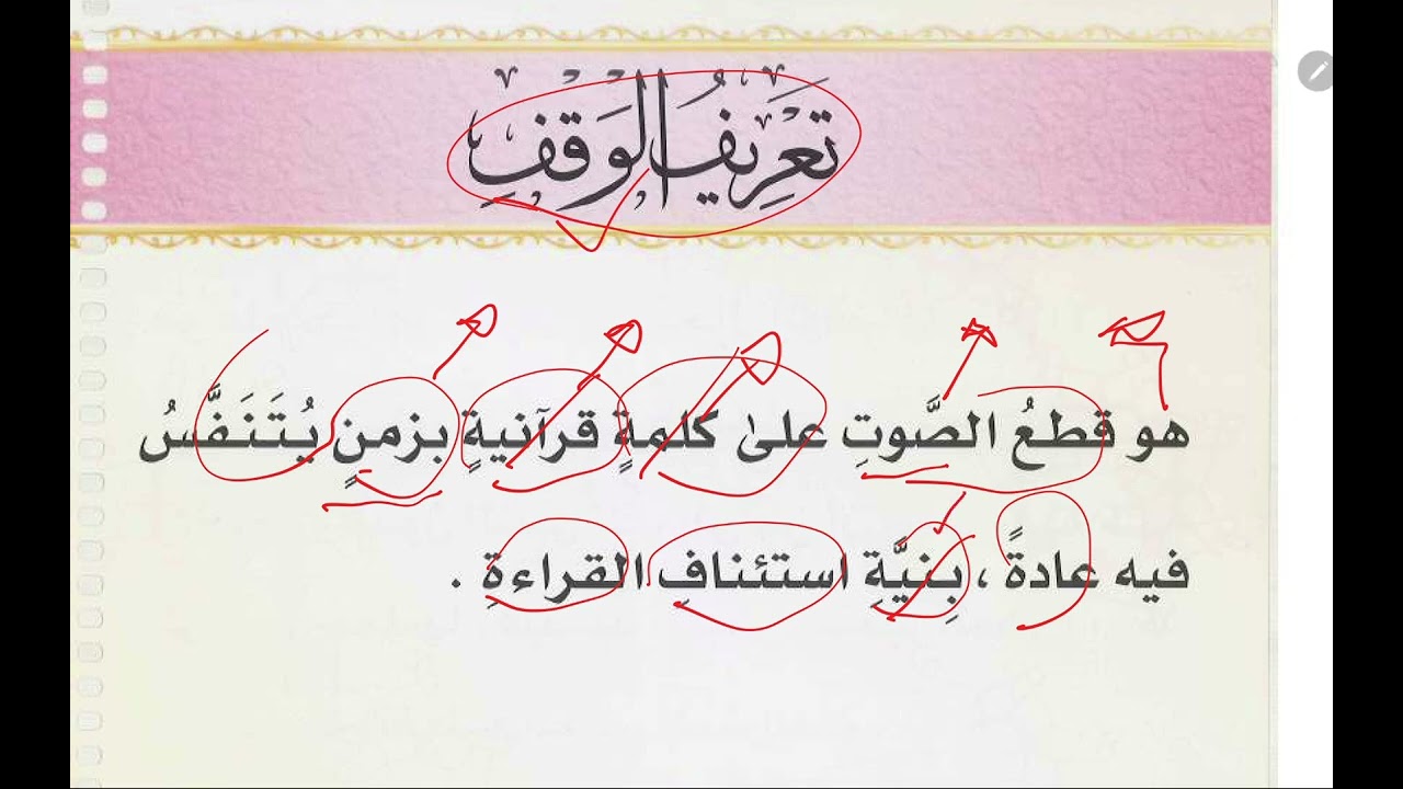 22.Al waqf تعريف الوقف التام والكافي والحسن واقبيح