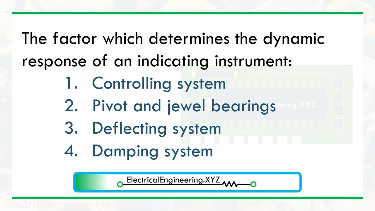 The factor which determines the dynamic response of an indicating instrument
