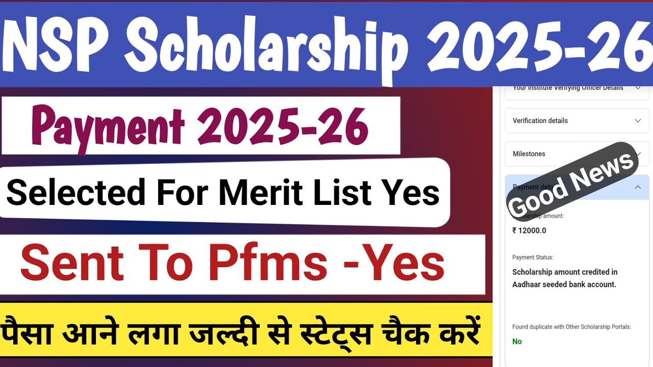 NSP 2025-26 Payment Received | NSP Fresh And Renewal Payment | Payment Kab Tak Aayega | Payment 