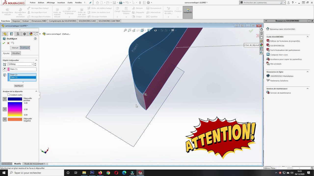 Solidworks Tutoriel carrosserie partie 2 - La dépouille