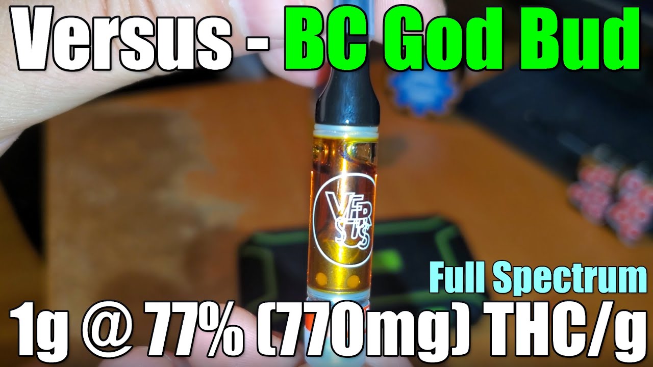 Versus - BC God Bud 510 Cart - Full Spectrum - Unboxing Review - 1g @ 77% (770mg) THC/g