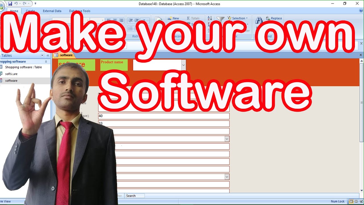 Create your own software in Microsoft access in hindi and english khud ka software banayen