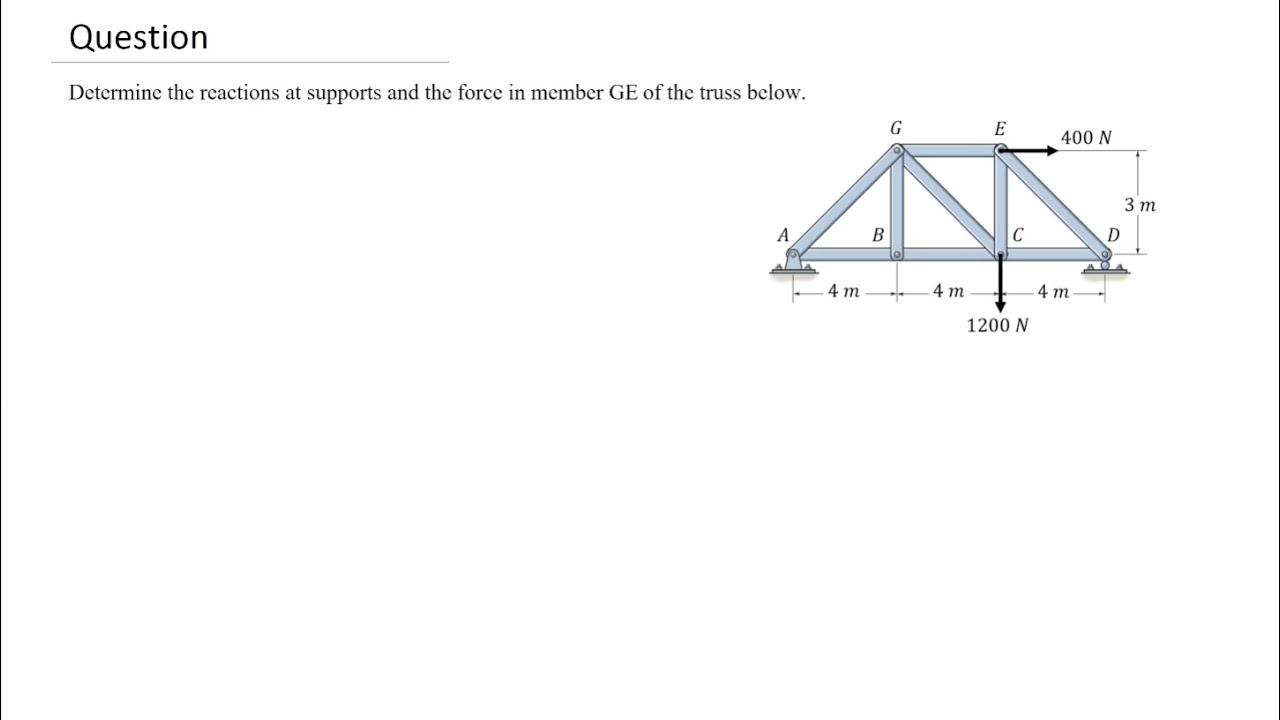MAE 206 at NC State University: Truss Problem #truss #equilibrium #fbd