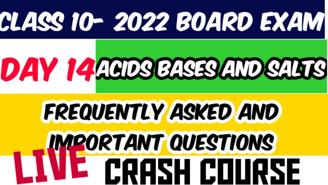 IMPORTANT QUESTIONS -ACIDS BASES AND SALTS -DAY 14