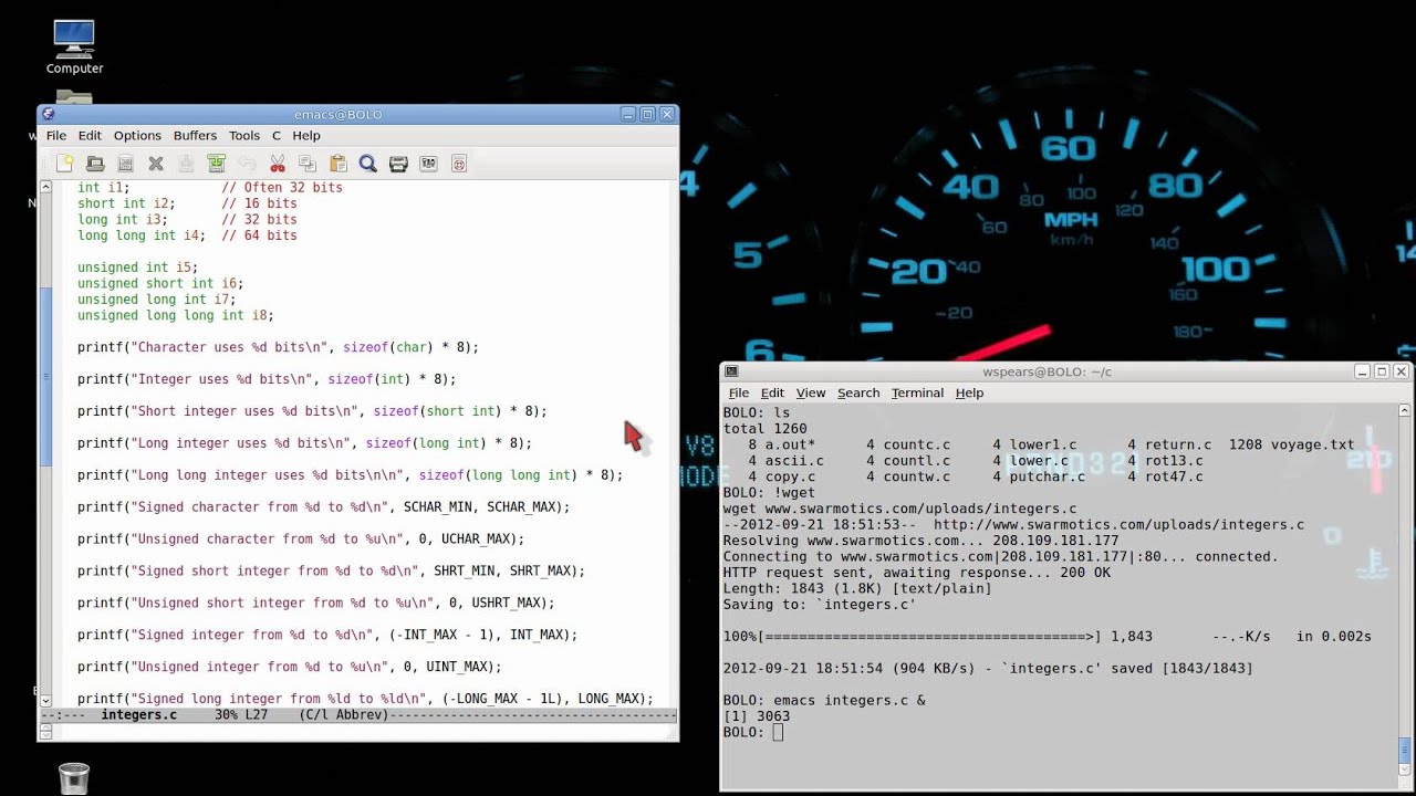 Programming in C: Lesson 11 - Short, long, int, unsigned, char variables and sizeof()