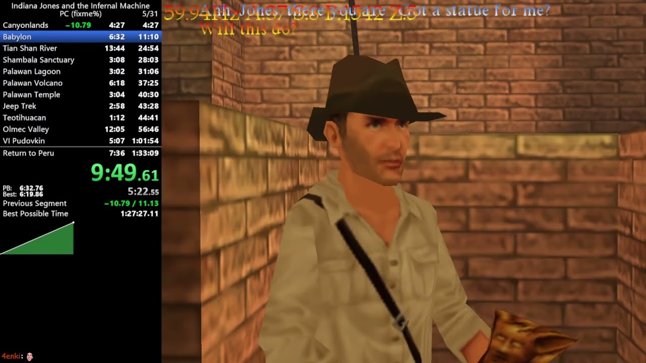 Indiana Jones and the Infernal Machine fixme% Speedrun in 1:24:59