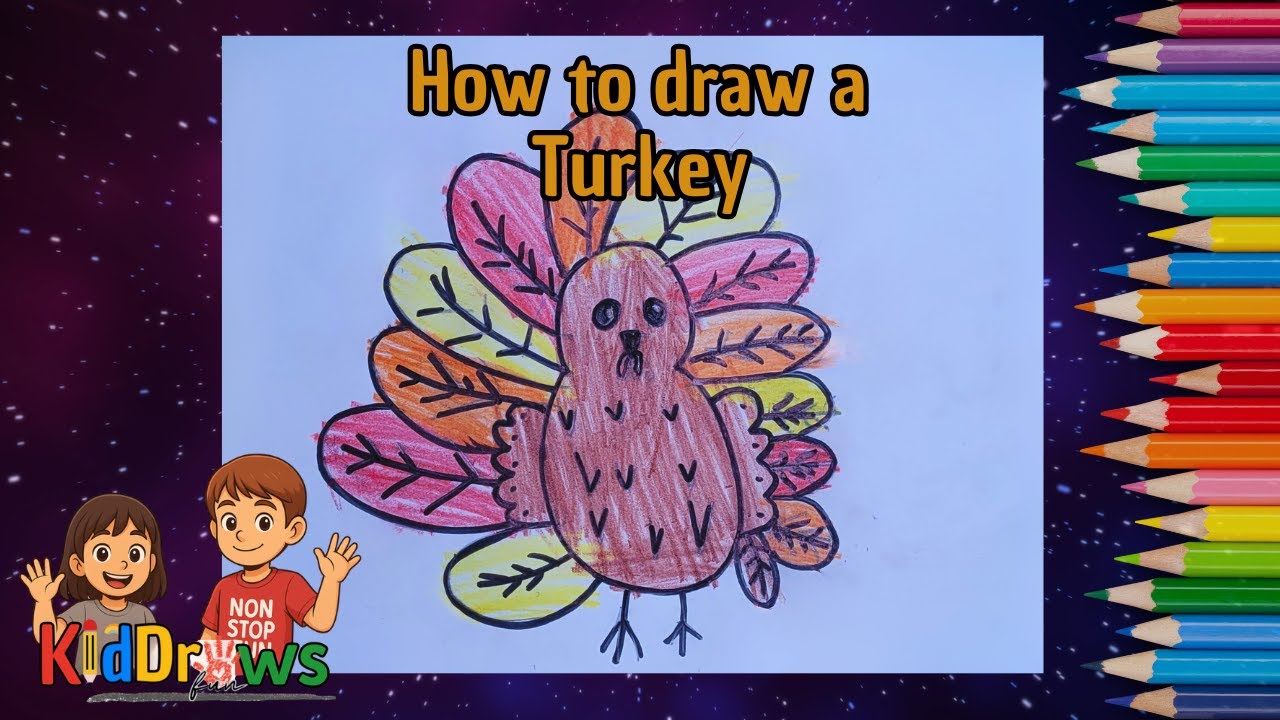 Turkey / How to draw turkey / turkey drawing / kid draws a turkey / thanksgiving turkey / drawing