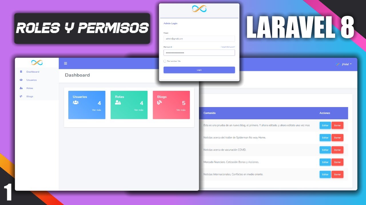 1/5 - Laravel: Roles + Permisos + Dashboard + Auth + CRUD - Presentación