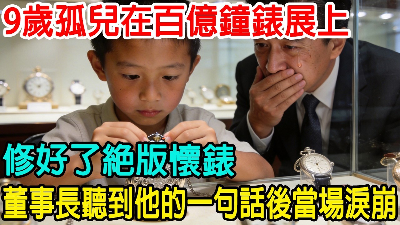 「我會修手錶，能換兩個包子嗎？」9歲孤兒在百億鐘錶展上，修好絕版懷錶，董事長聽到他的一句話後當場淚崩！#情感故事 #情感共鸣 #心靈暖流 #感人故事 #感人壹幕