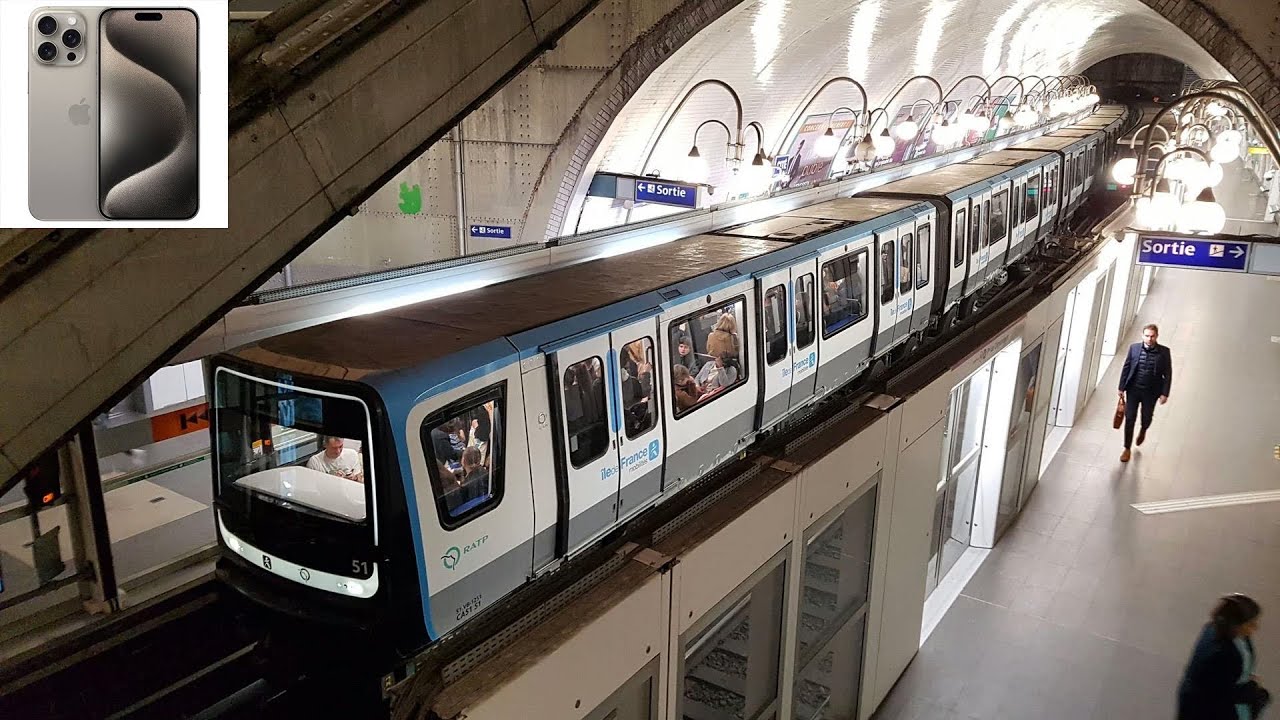 [4K 60fps HDR]RATP Métro Paris-Trains on M1(MP 05),M2(MF 2000),M4(MP 14) Lines-Shot on iPhone 15 Pro