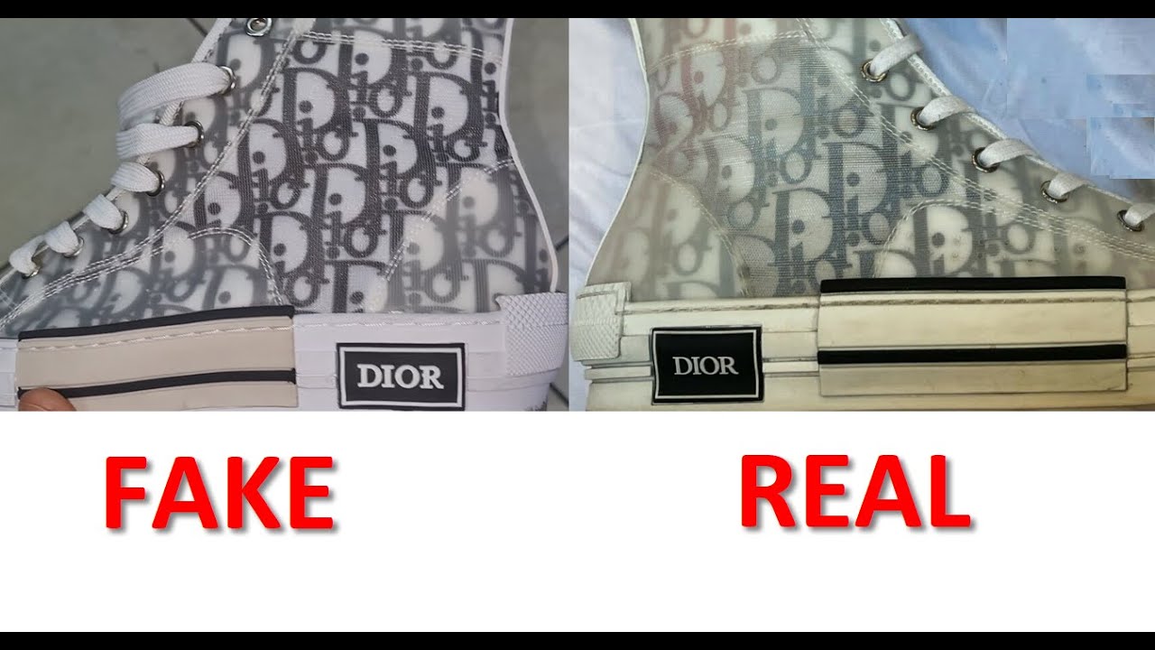 Real vs fake Dior B23 sneakers. How to spot fake Dior Oblique shoes