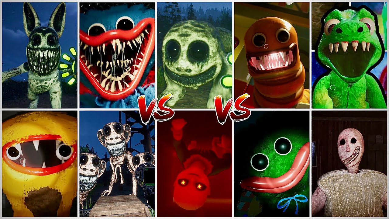 Poopy Playtime VS JoyVille VS Playtown VS Zoonomaly VS Granny Remake - JUMPSCARES Comparison 💀