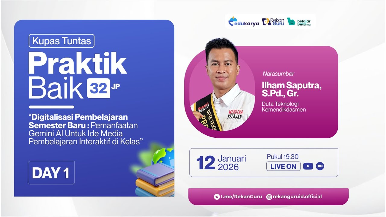 Hari 1: Diklat Digitalisasi - Pemanfaatan Gemini AI Untuk Ide Media Pembelajaran Interaktif di Kelas