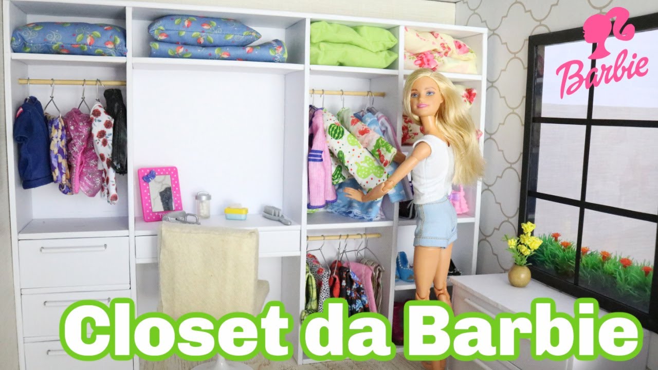 COMO FAZER UM LINDO CLOSET PRO QUARTO DA BARBIE | HOW TO MAKE A BEAUTIFUL CLOSET FOR BARBIE'S ROOM