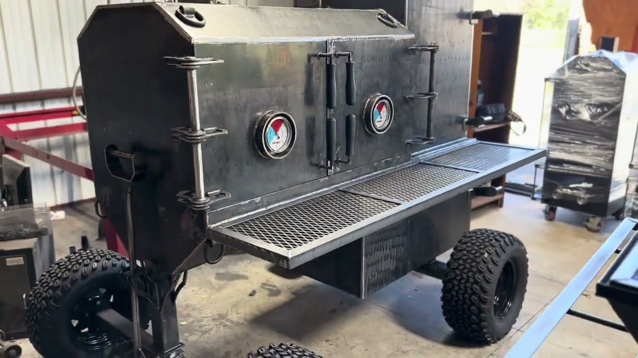 Boathouse Smokers 48”x30” Reverse Flow Smoker with insulated Firebox & Warming cabinet.