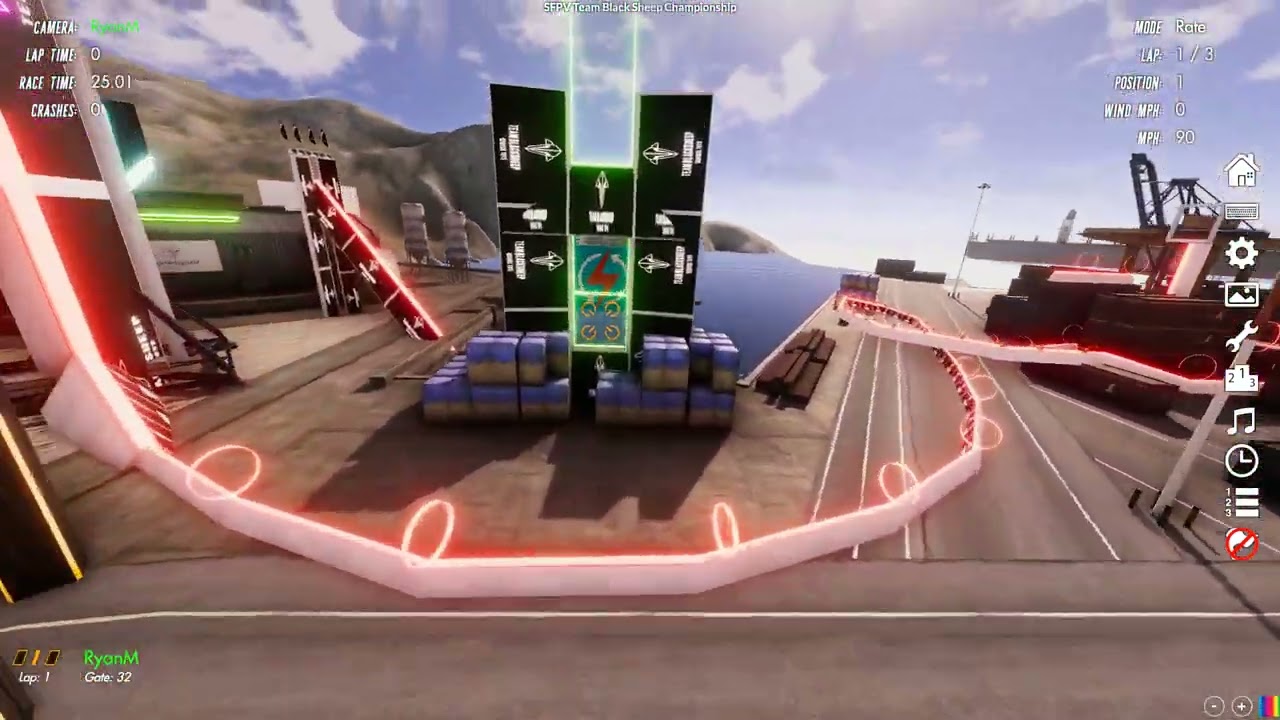 Velocidrone- SFPV Team Black Sheep Coastal FPV Drone Sim Practice