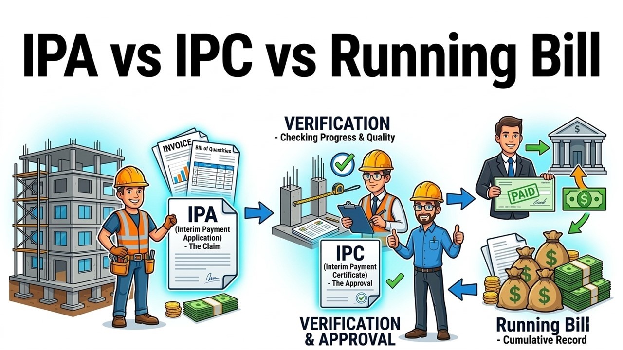IPA против IPC против текущего счета. Заявление на промежуточный платеж и сертификат в области уп...