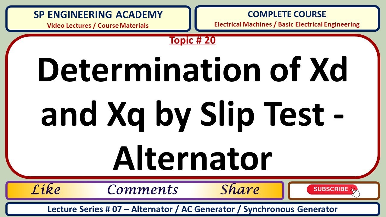 20 Determination of Xd and Xq by Slip Test   Alternator