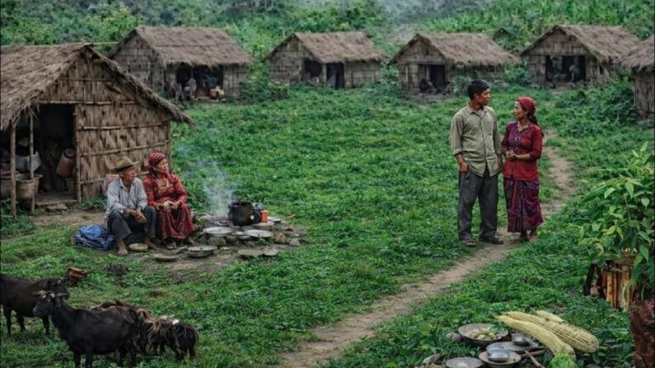 Real Nepali Mountain Village Life During the Rain | Most  peaceful And Relaxing Village Life |